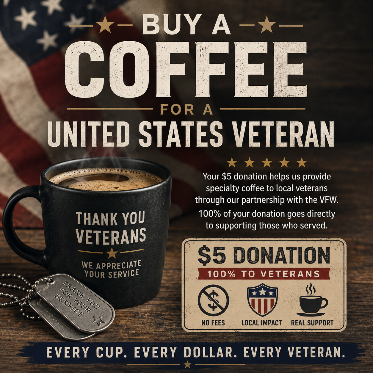 Buy a coffee for a United States Veteran