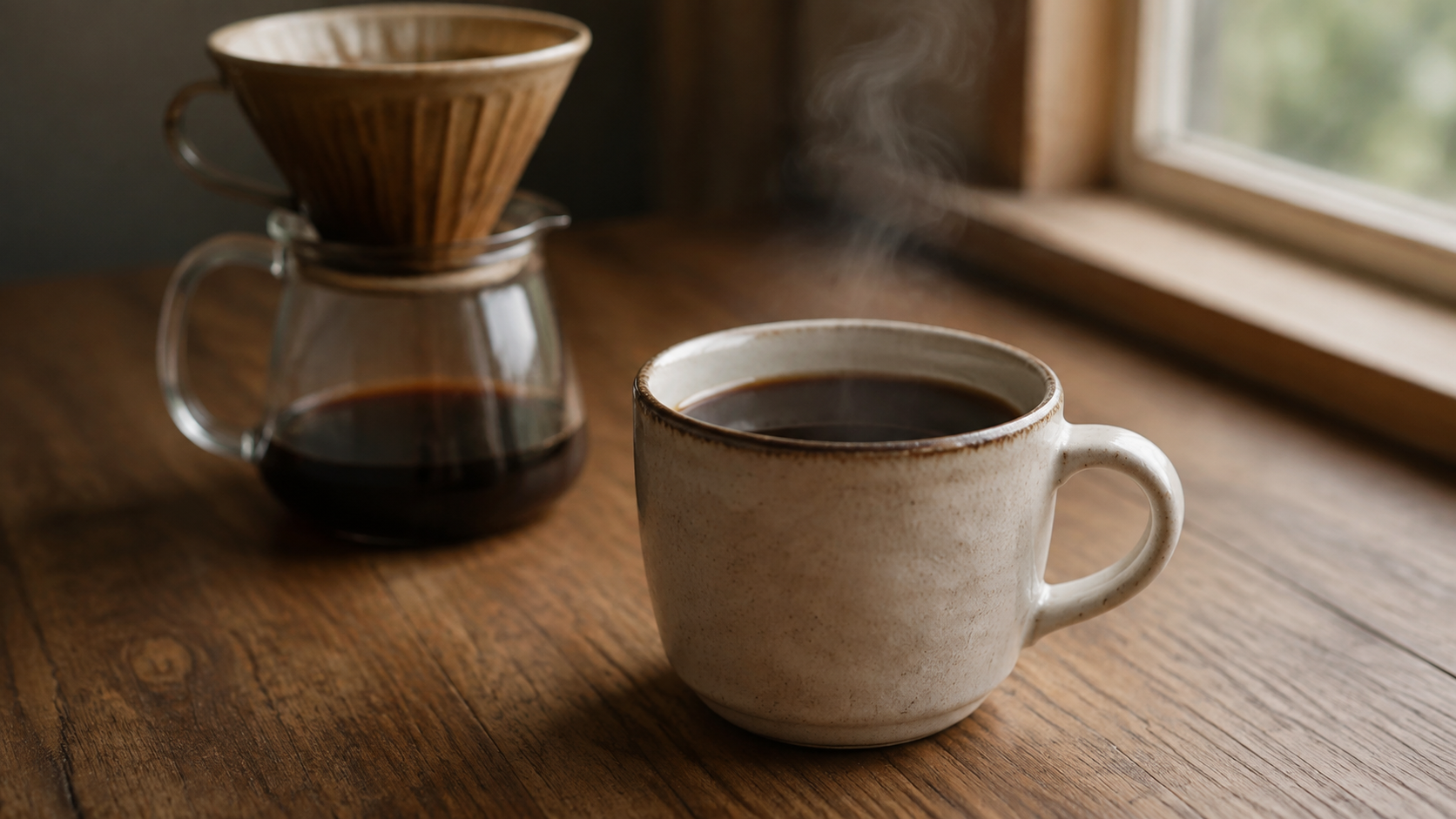 Smooth Black Coffee in Morning Light